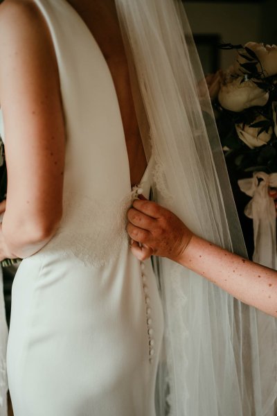 back of wedding dress