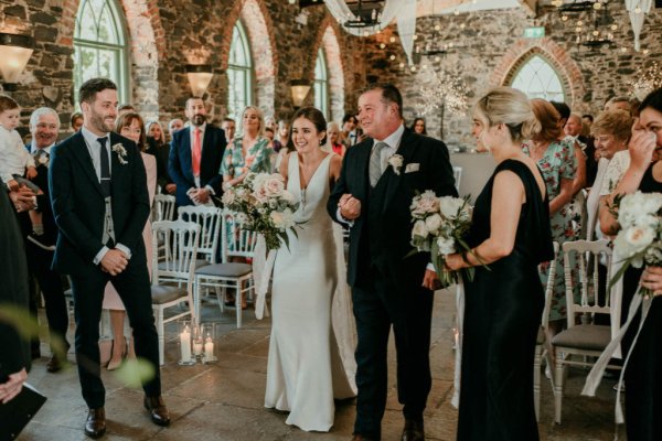 father walking bride up the aisle