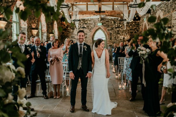 bride and groom ceremony aisle