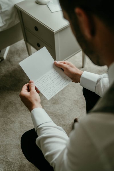 letter to groom and bride wedding morning