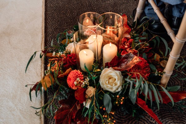 Micháel & Anrzej Real Wedding flower detail candles