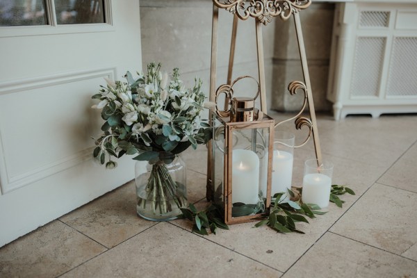 Candles flowers in water close-up exterior ceremony