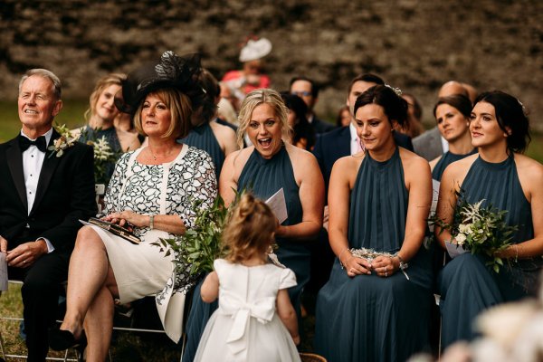 bridesmaid and flower girl