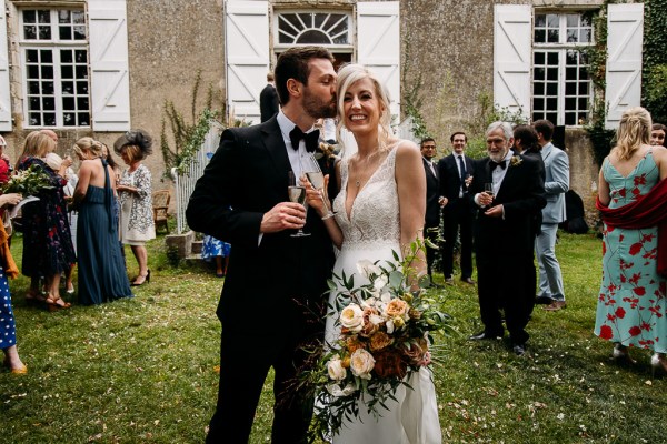 happy bride and groom