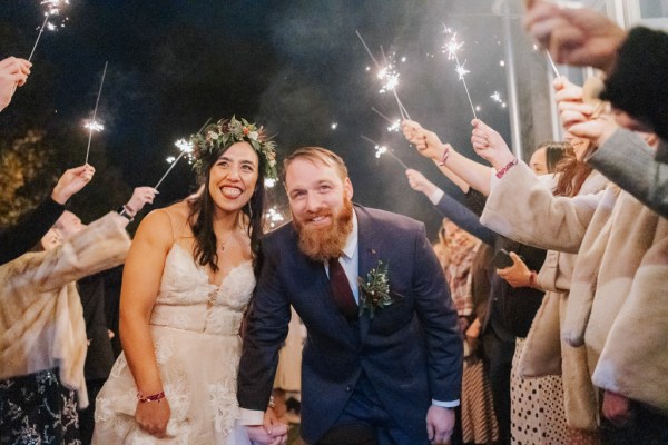 Bride and groom couple with sparklers Olga Hogan Photography: Hannah & Eoghan