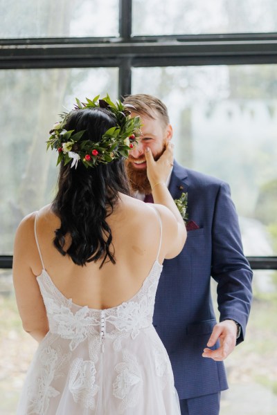 Emotional groom cries at first look Olga Hogan Photography: Hannah & Eoghan