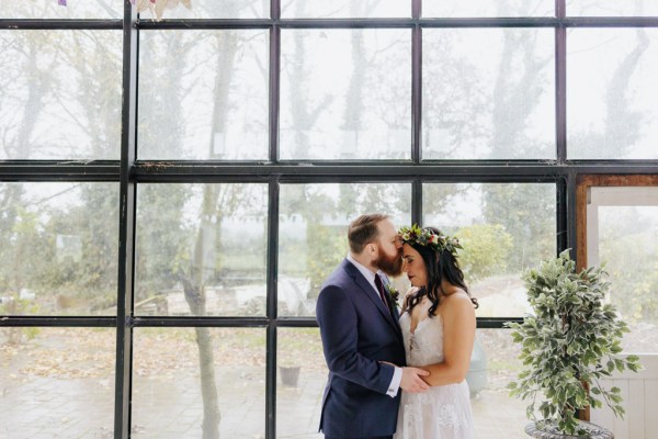 Groom kisses bride on forehead Olga Olga Hogan Photography: Hannah & Eoghan