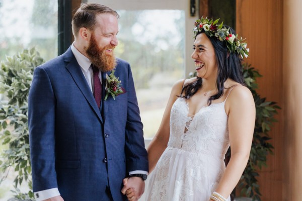 Bride and groom laugh Olga Hogan Photography: Hannah & Eoghan