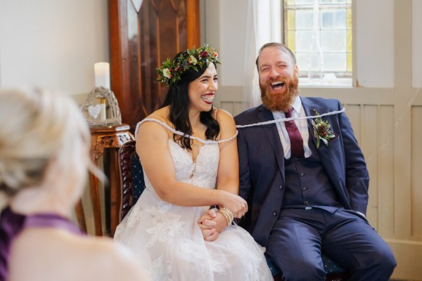 Bride and groom wedding ceremony ritual tied together Olga Hogan Photography: Hannah & Eoghan