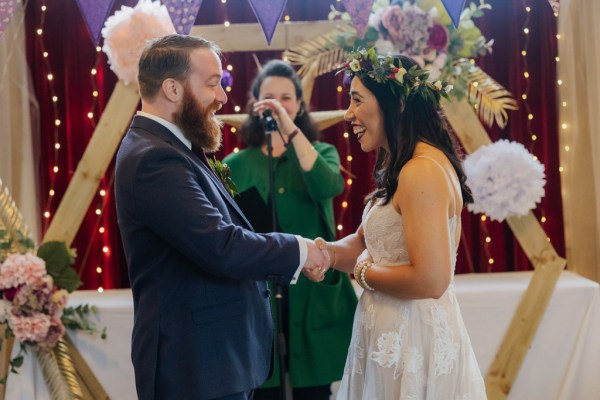 Bride and groom at altar wedding ceremony Olga Hogan Photography: Hannah & Eoghan