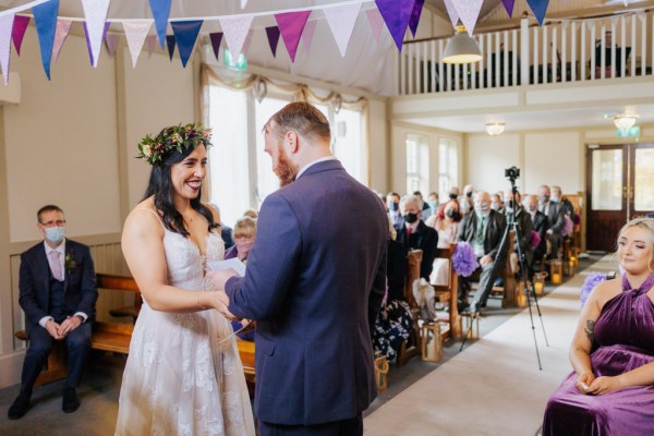 Bride and groom at altar wedding ceremony Olga Hogan Photography: Hannah & Eoghan