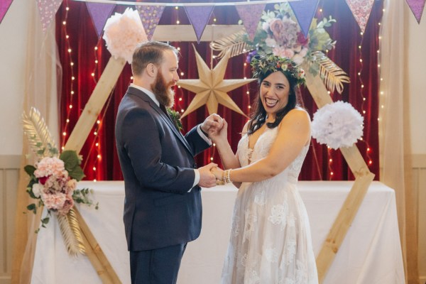 Bride and groom at altar wedding ceremony just married Olga Hogan Photography: Hannah & Eoghan