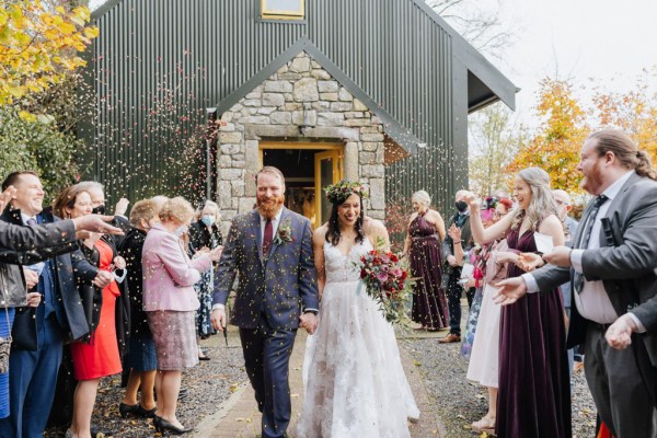 Bride and groom just married leave ceremony Olga Hogan Photography: Hannah & Eoghan