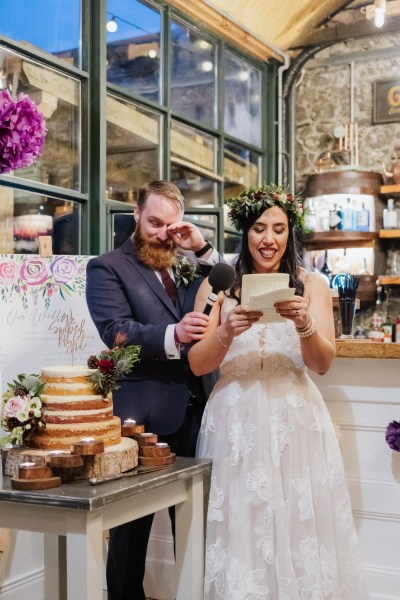 Bride gives speech and groom is emotional Olga Hogan Photography: Hannah & Eoghan