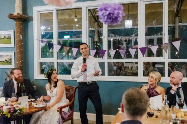 Groomsman or best man gives speech Olga Hogan Photography: Hannah & Eoghan