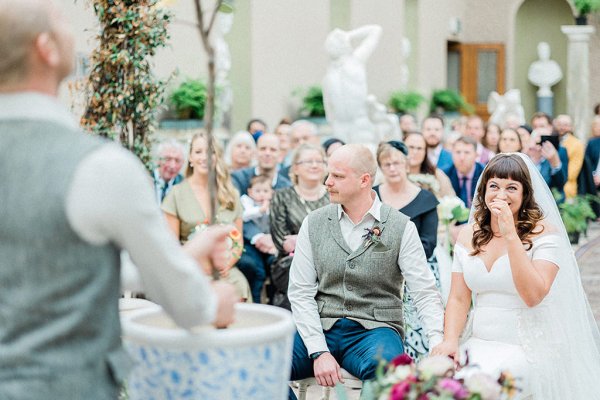 bride and groom top of altar tree planting ceremony