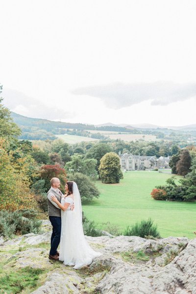 Killruddery House Wedding bride and groom kissing