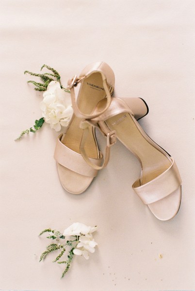 Heels petals flowers wedding detail