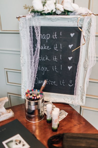 Whiteboard chalk display decor