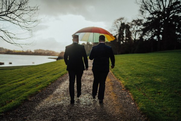 groom and groom pride umbrella