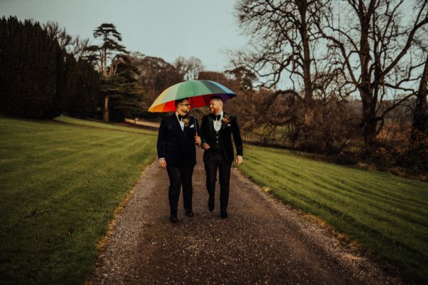 groom and groom pride umbrella