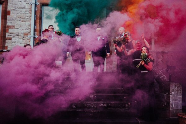 groom and groom colours pride photo opp