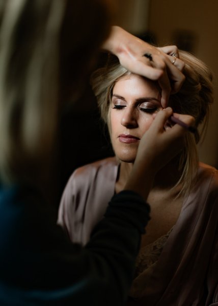 Bride getting ready MUA makeup