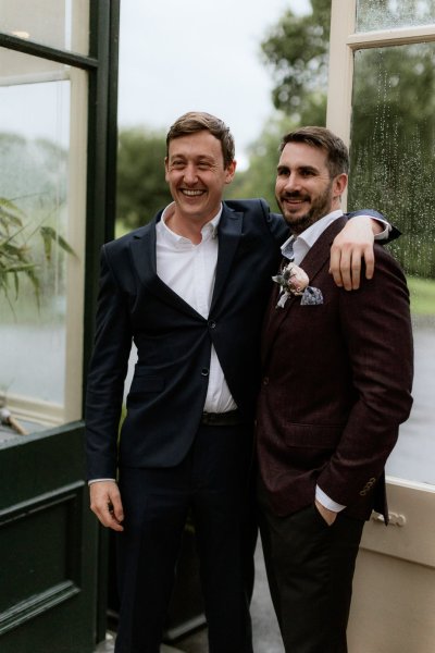 Groom and groomsman friend