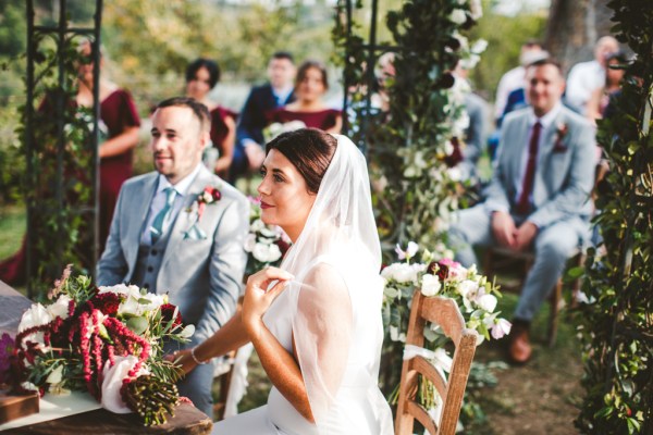 bride at ceremony