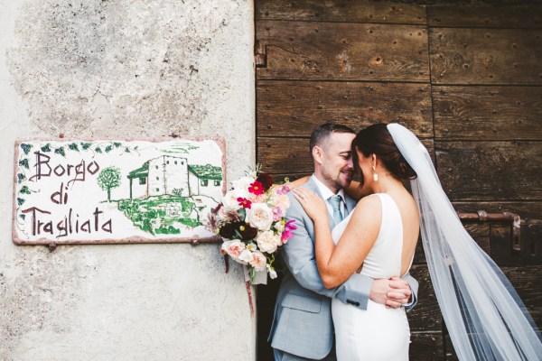 Bride and groom couple in italy at destination wedding