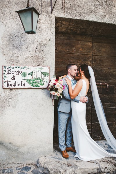 Bride and groom couple in italy at destination wedding