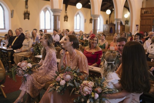 guests waiting in church