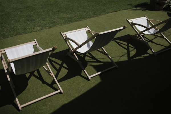 deckchairs on sunny day