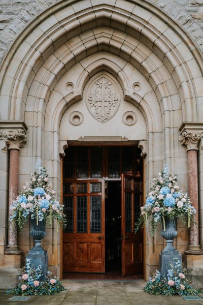 church entrance flowers