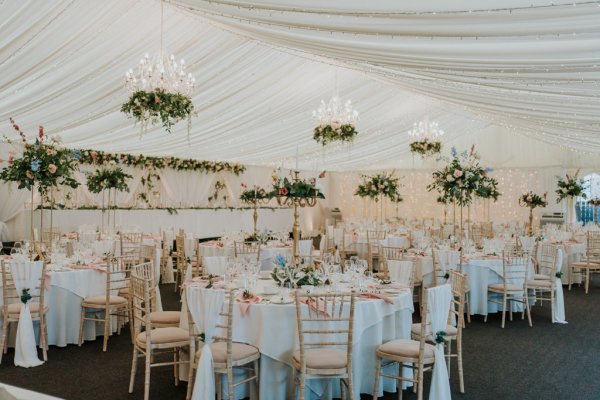 reception decor marquee geo stands