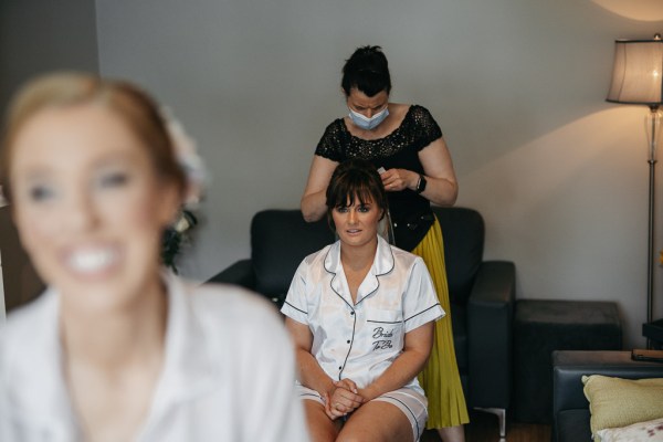 Bride getting ready 'bride to be' MUA hair makeup