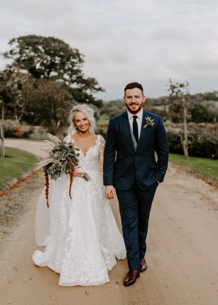 Boho bride and groom