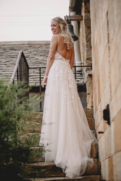 back of brides dress