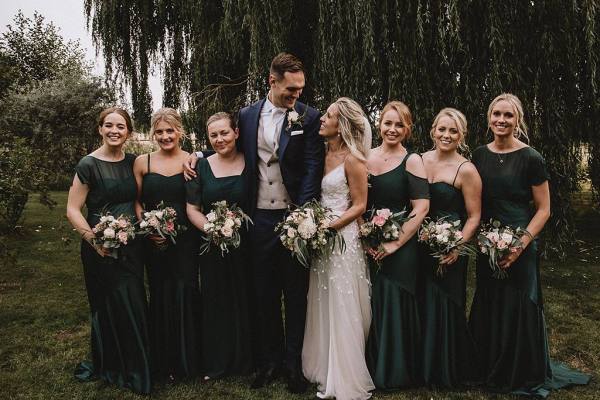 bridal party green dress