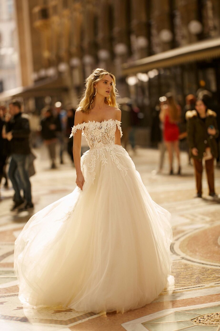 Bardot and Off-the-Shoulder Wedding Dresses | See more on OneFabDay.com