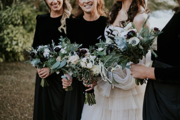 Close up of bride and bridesmaids flowers/bouquet