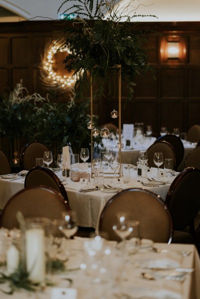 Empty dining room table setting