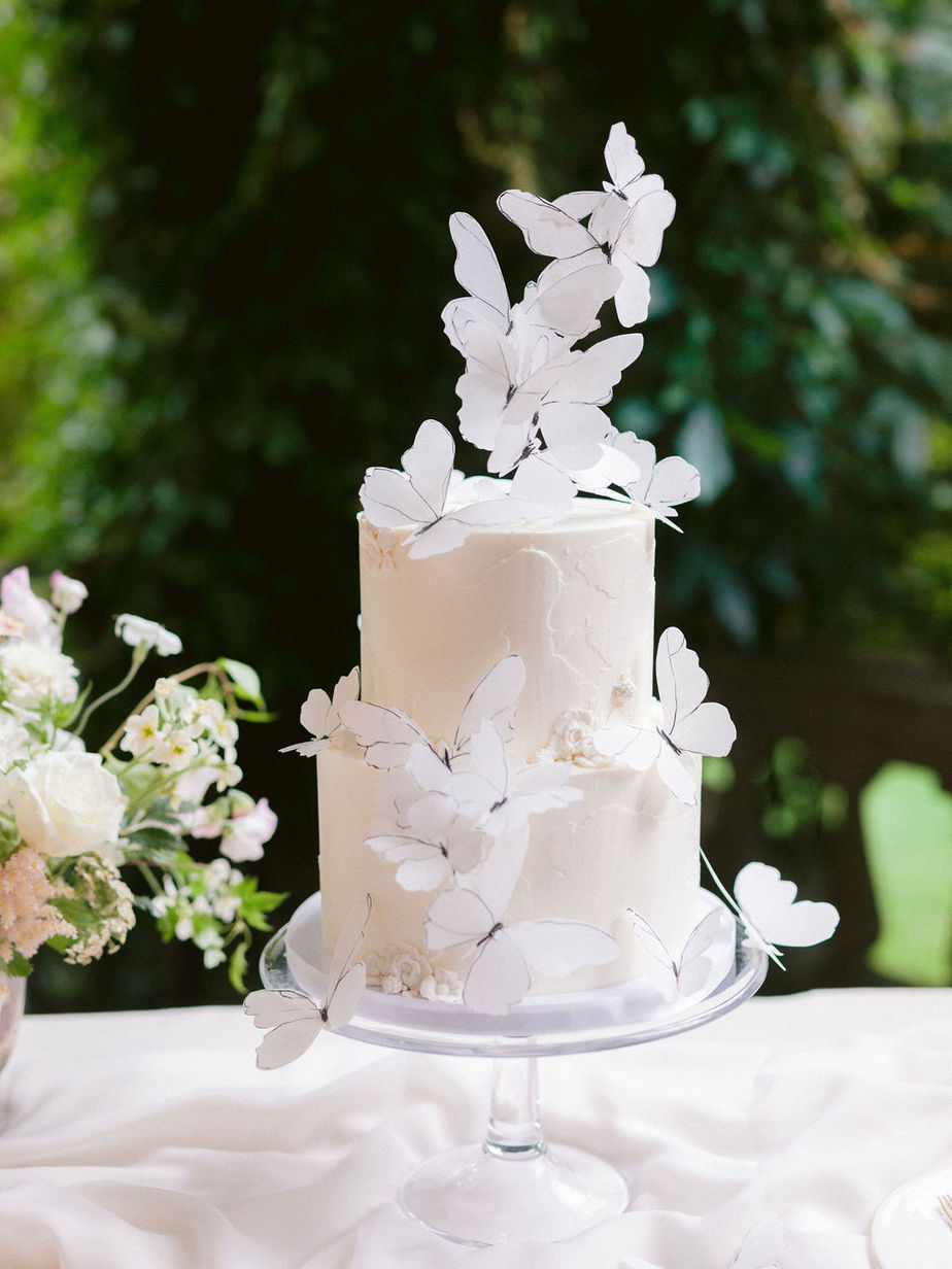 Butterfly Wedding Cake Ideas | See more on Onefabday.com Butterfly cake white