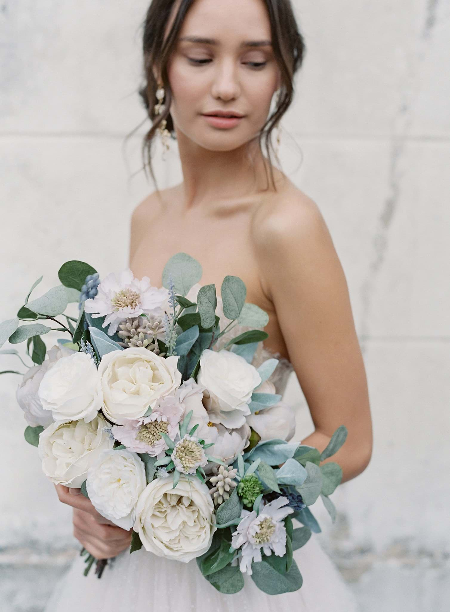 Silk flower bride bouquet 