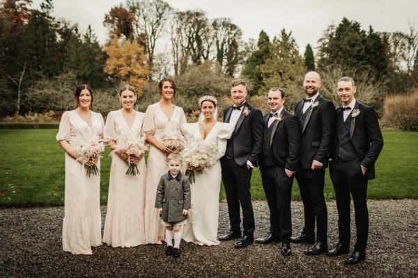 wedding party black tuxedos black tie