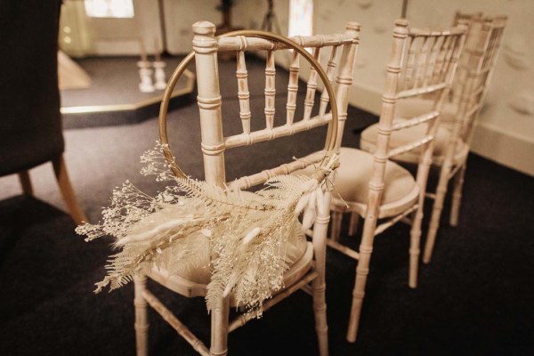 chair pew ends floral pews chair decor wedding