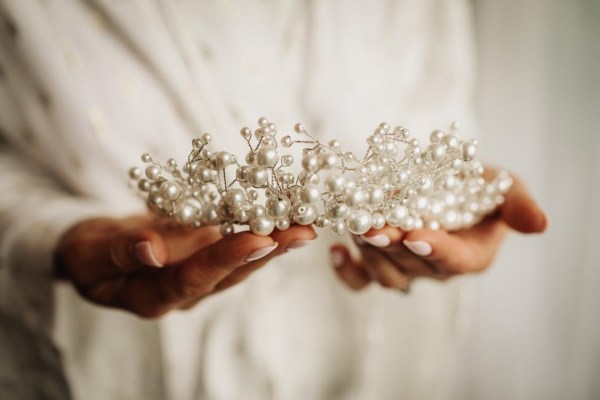 bridal pearl head piece