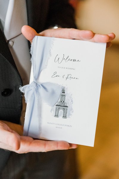 Booklet with bride groom names