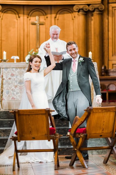 Bride and groom during wedding ceremony