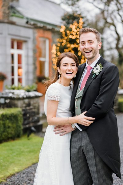 Trinity College church bride groom flowers veil college university Christmas venue